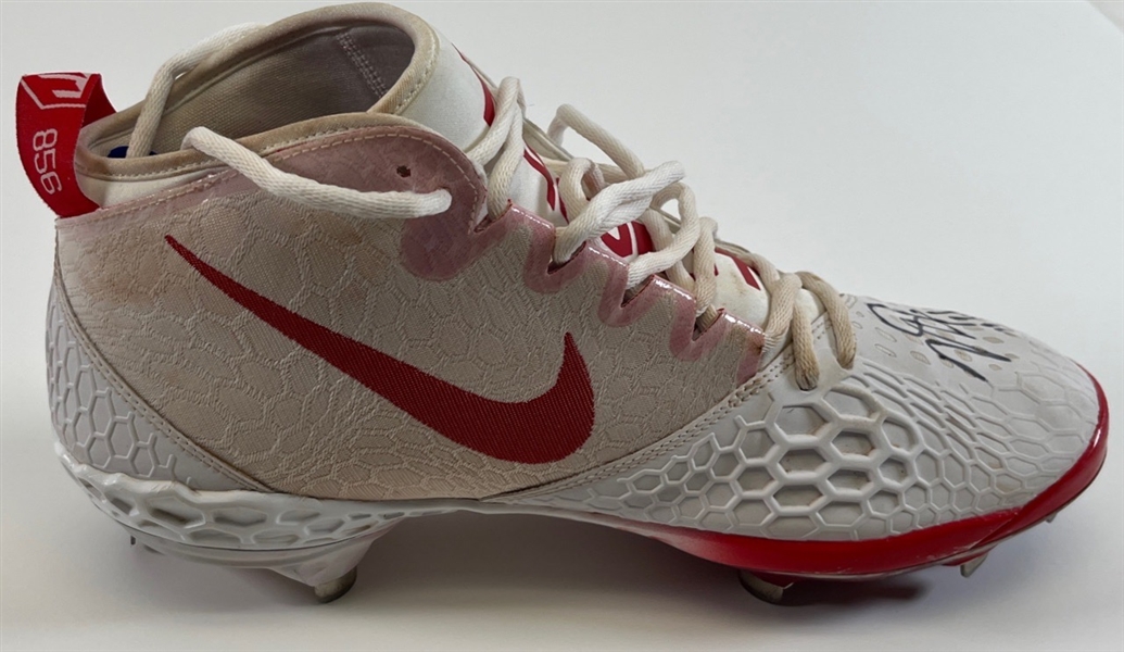 (2) Mike Trout Signed 2019 MVP Season Game Used Nike Cleats (Anderson Authentics LOA)