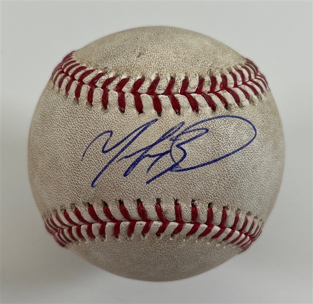 Mookie Betts Game Used & Signed OML Baseball :: 4-29-2022 vs. Tigers :: Ball Pitched to Betts! (PSA/DNA COA & MLB Authentication)