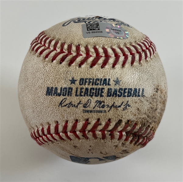 Mookie Betts Game Used & Signed OML Baseball :: 4-29-2022 vs. Tigers :: Ball Pitched to Betts! (PSA/DNA COA & MLB Authentication)