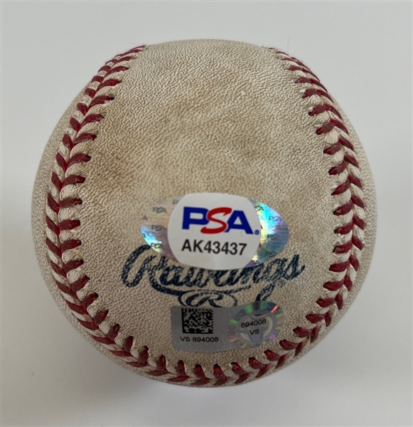Mookie Betts Game Used & Signed OML Baseball :: 4-29-2022 vs. Tigers :: Ball Pitched to Betts! (PSA/DNA COA & MLB Authentication)
