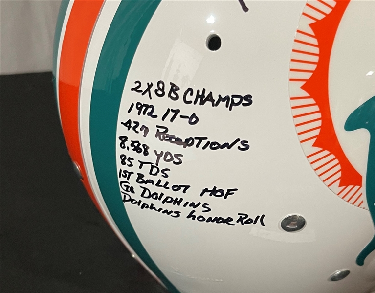 Paul Warfield Signed & Heavily Inscribed Miami Dolphins Helmet (JSA COA)