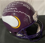 Randall McDaniel Signed & Heavily Stat Inscribed Full Size Minnesota Vikings Helmet (JSA COA)