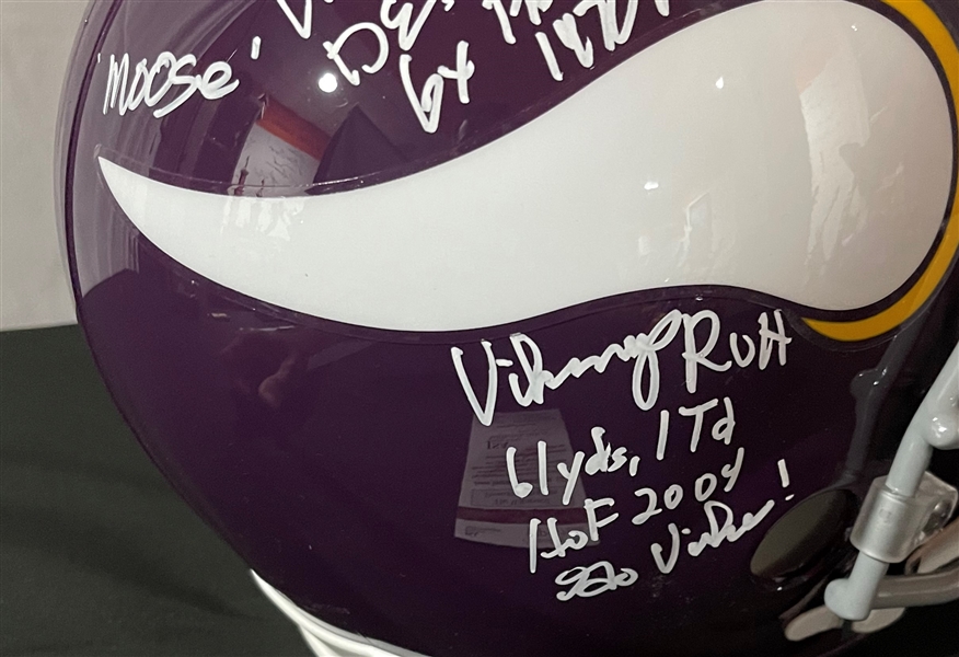 Carl Eller Signed & Heavily Inscribed Full Size Minnesota Vikings Helmet (JSA COA)