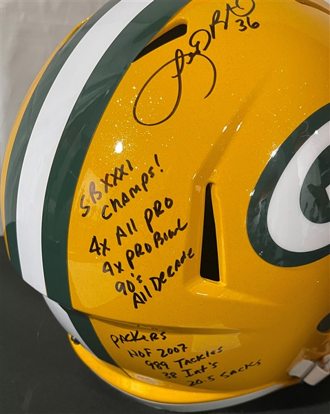 Leroy Butler Signed & Heavily Inscribed Green Bay Packers Helmet (PSA/DNA)