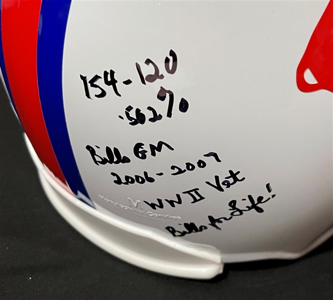 Marv Levy Signed & Heavily Inscribed Full Sized Buffalo Bills Helmet (JSA COA)