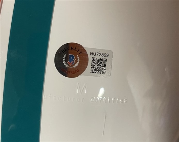 Dan Marino Signed Replica Dolphins Helmet w/RARE Daniel Constantine Marino Full Signature (Beckett/BAS Witnessed)