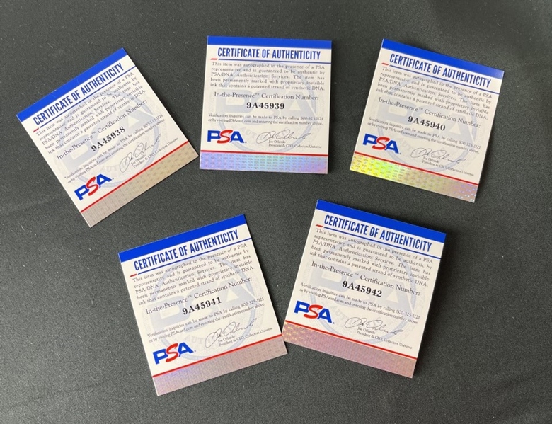 Curley Culp Lot of Five (5) Signed & Inscribed Jersey Numbers (PSA Witnessed)