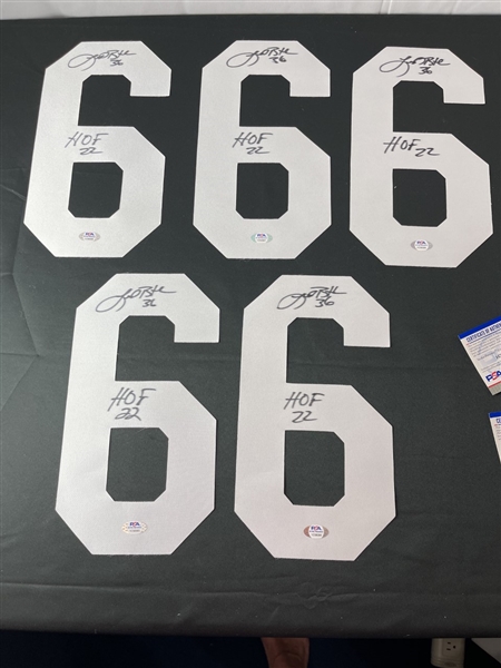 Leroy Butler Lot of Five (5) Signed & Inscribed Jersey Numbers (PSA Witnessed)