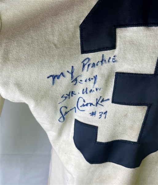 Larry Csonka Signed & Inscribed Syracuse University Practice Jersey (JSA LOA)