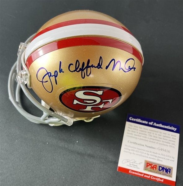 Joseph Clifford Montana Fully Signed Ltd. Ed. SF 49'ers Mini Helmet (PSA/DNA)