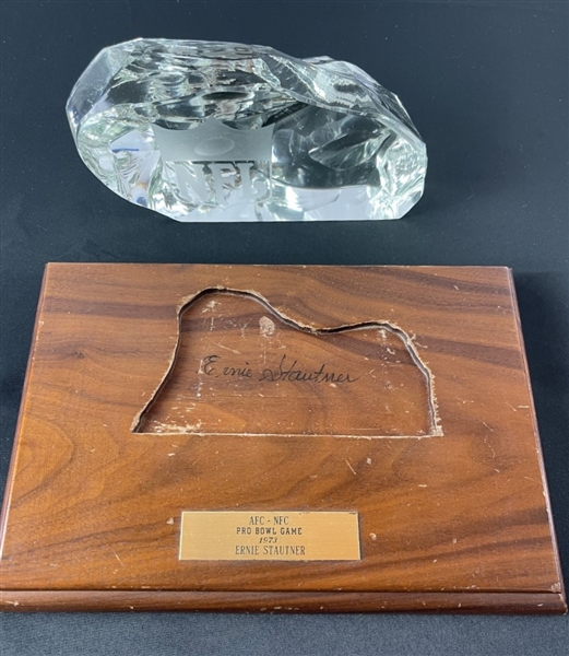HOF’er Ernie Stautner Signed 1973 Pro Bowl Award as Coach w/ Dallas Cowboys
