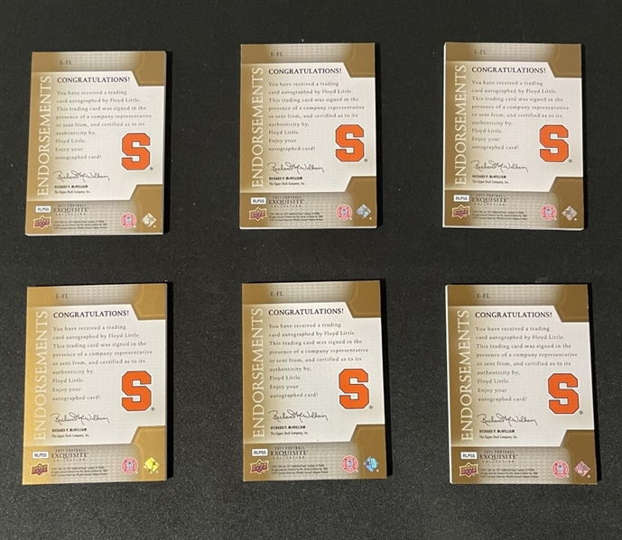 Lot of Six (6) Floyd Little Signed 2011 Ltd. Ed. Upper Deck Exquisite Trading Cards (Third Party Guaranteed)