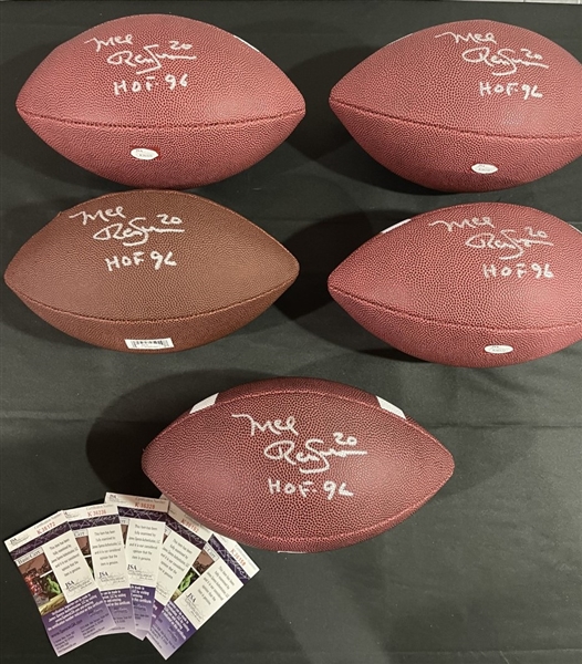 Lot of Five (5) HOF'er Mel Renfro Signed & Inscribed Footballs (JSA Witnessed)