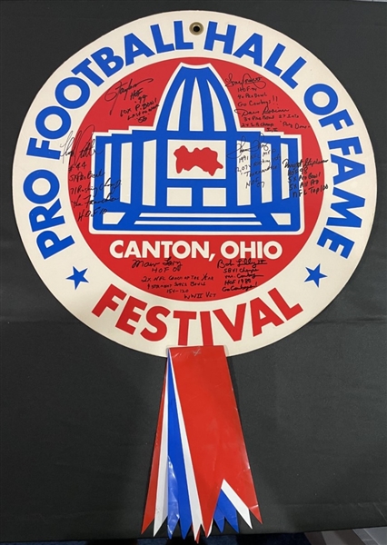 Vintage Canton Ohio Multi-Signed HOF'er Display Piece w/ Dorsett, Little, Lilly, & More! (8 Sigs)(Third Party Guaranteed)