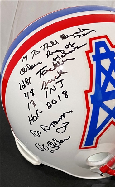 HOF’er Robert Brazile Signed & Stat Inscribed Oilers Helmet (Photo Proof / Third Party Guaranteed)