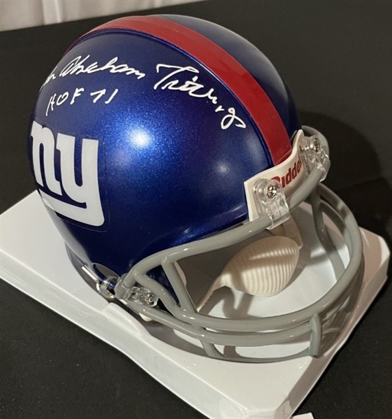 Y.A Tittle Yelberton Abraham Tittle Signed Giants Mini-Helmet (JSA COA)