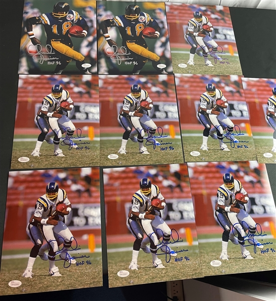 Lot of 10 Charlie Joiner Signed 8 x 10 Photos (JSA Witnessed)
