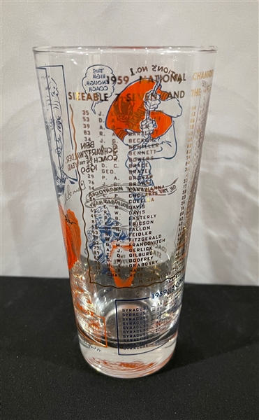 RARE Lot of Six (6) 1959 Syracuse National Championship Football Glasses : Near Mint Condition!