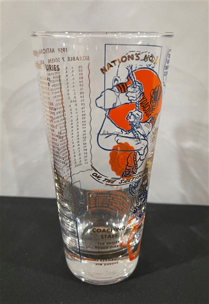 RARE Lot of Six (6) 1959 Syracuse National Championship Football Glasses : Near Mint Condition!