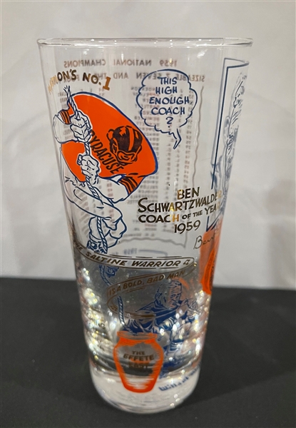 RARE Lot of Six (6) 1959 Syracuse National Championship Football Glasses : Near Mint Condition!