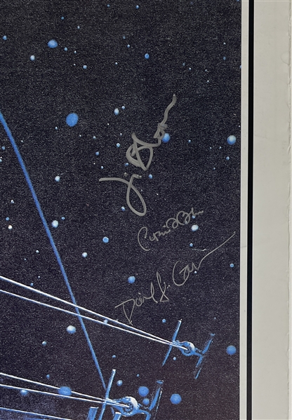 Star Wars The Empire Strikes Back Cast Signed Full Sized Movie Poster with Hamill, Fisher, Lucas, etc. (19 Sigs)(Beckett/BAS LOA)
