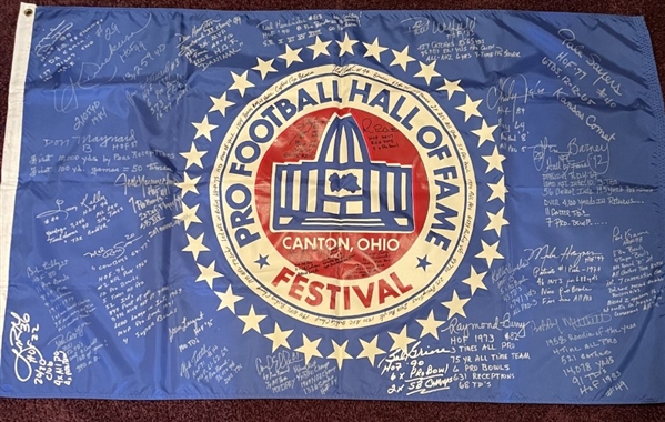 Amazing Pro Footballl Hall of Fame Multi-Signed 35 x 57 Festival Banner with 29 Signers & Inscriptions! (Third Party Guaranteed)