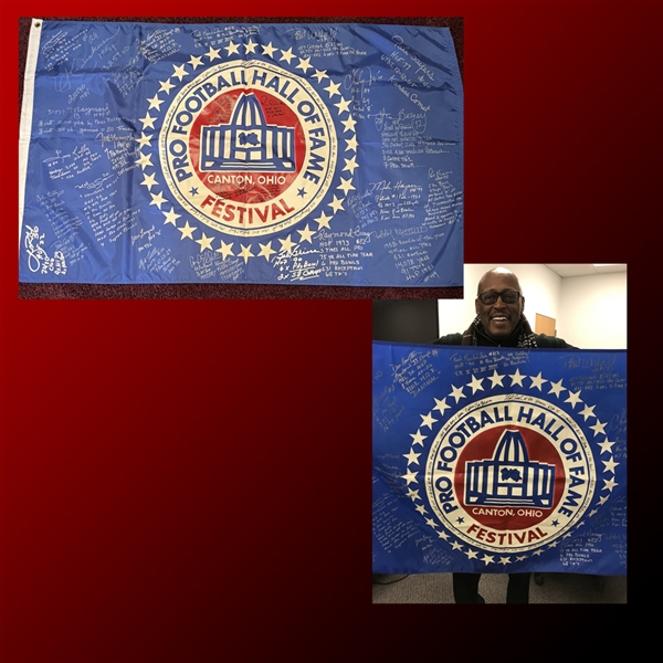 Amazing Pro Footballl Hall of Fame Multi-Signed 35 x 57 Festival Banner with 29 Signers & Inscriptions! (Third Party Guaranteed)