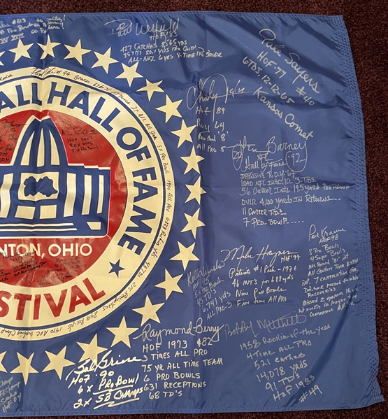Amazing Pro Footballl Hall of Fame Multi-Signed 35 x 57 Festival Banner with 29 Signers & Inscriptions! (Third Party Guaranteed)