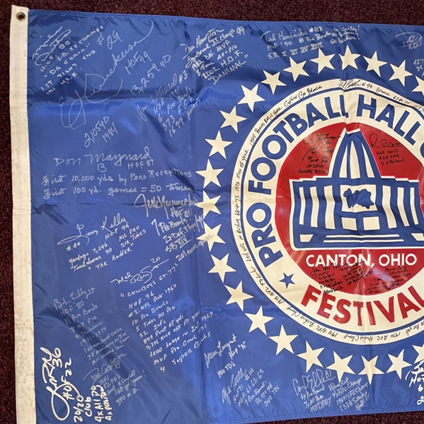 Amazing Pro Footballl Hall of Fame Multi-Signed 35 x 57 Festival Banner with 29 Signers & Inscriptions! (Third Party Guaranteed)