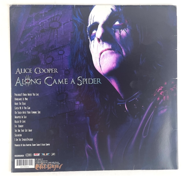 Alice Cooper Signed Along Came A Spider Album Cover (Beckett/BAS)