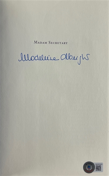 Madeleine Albright Signed Madam Secretary Hardcover Book (Beckett/BAS)