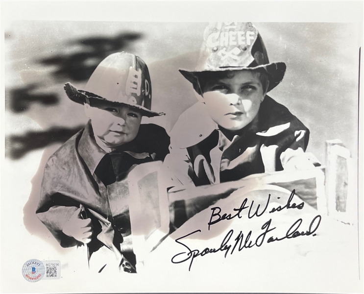 Spanky McFarland Signed 8" x 10" Hook & Ladder Photograph (Beckett/BAS)