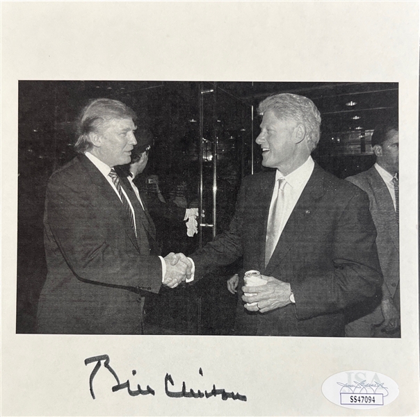 President Bill Clinton Signed 5 x 7 Photo Print w/ Donald Trump (JSA LOA) ***RETURNED***