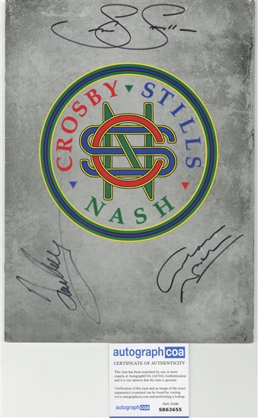 Crosby, Stills, & Nash Signed CSN 2013 Tour Program (ACOA)