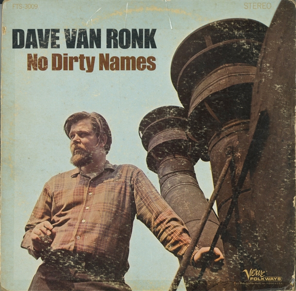 David Van Ronk Signed No Dirty Names Album Cover (ACOA)