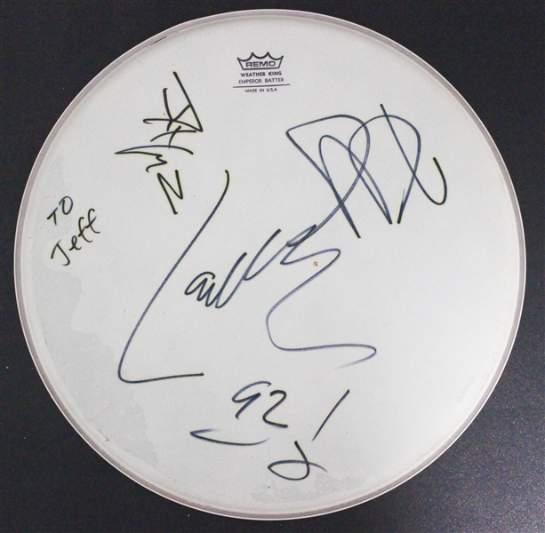 Metallica: Hetfield, Ulrich, & Hammett Signed Drum Head (ACOA)