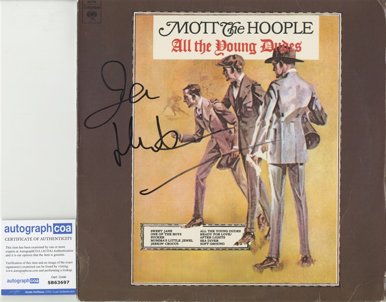 Ian Hunter Signed Mott The Hoople All the Young Dudes Album Cover (ACOA)