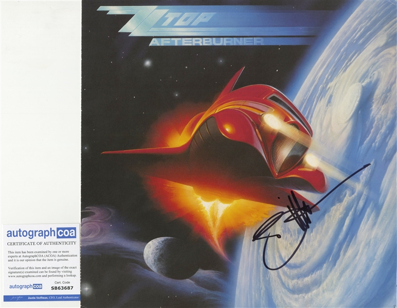 ZZ Top: Billy Gibbons Signed Afterburner 12 x 12 Flat (ACOA)
