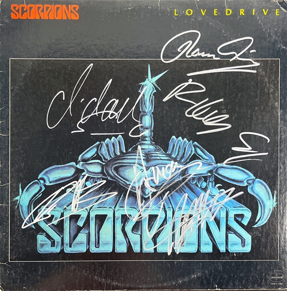 Scorpions: Group Signed Lovedrive Album Cover (5 Sigs)(Beckett/BAS)