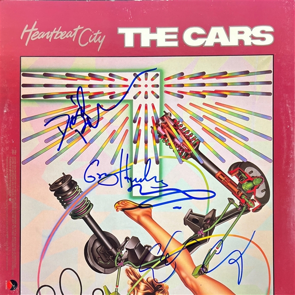 The Cars: Group Signed "Heartbeat City" Album Cover (4 Sigs)(Beckett/BAS)