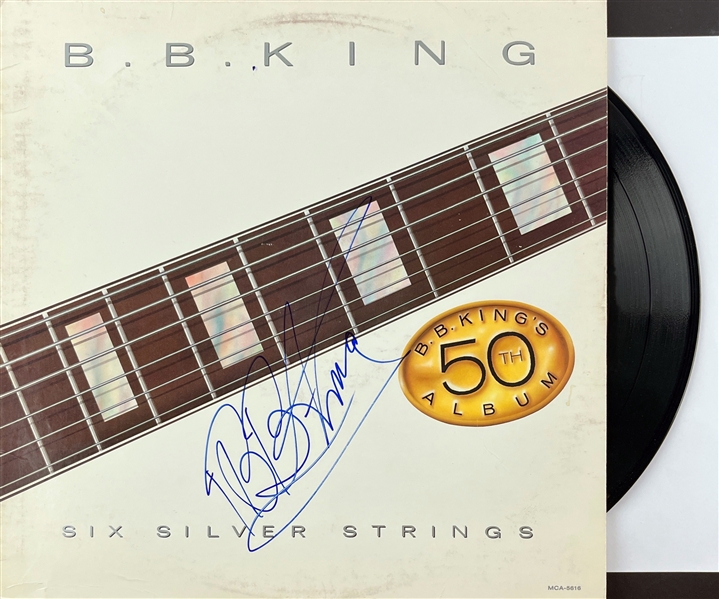B.B King Signed Six Silver Strings Album Cover w/ Vinyl (Beckett/BAS)
