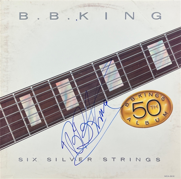 B.B King Signed Six Silver Strings Album Cover w/ Vinyl (Beckett/BAS)