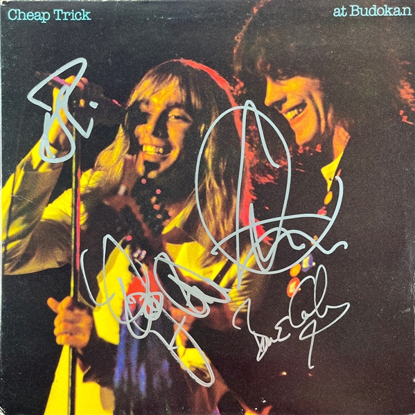 Group Signed Cheap Trick at Budokan Album Cover (4 Sigs)(Beckett/BAS)