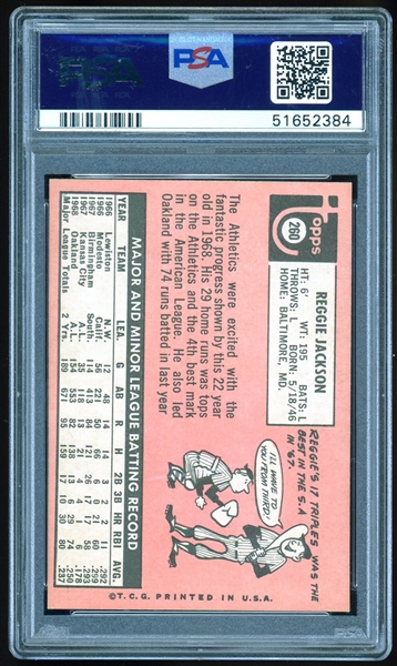 Reggie Jackson 1969 Topps #260 Rookie Card (PSA Encapsulated)