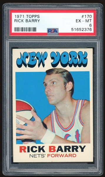 Rick Barry 1971 Topps #170 Rookie RC :: PSA EX-MT 6! (PSA/DNA)