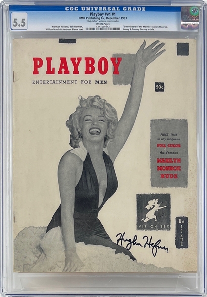 Playboy: Original Issue #1 Featuring Marilyn Monroe (Dec. 1953) Signed by Hugh Hefner! (CGC Encapsulated & PSA/DNA GEM MINT 10 Auto!)