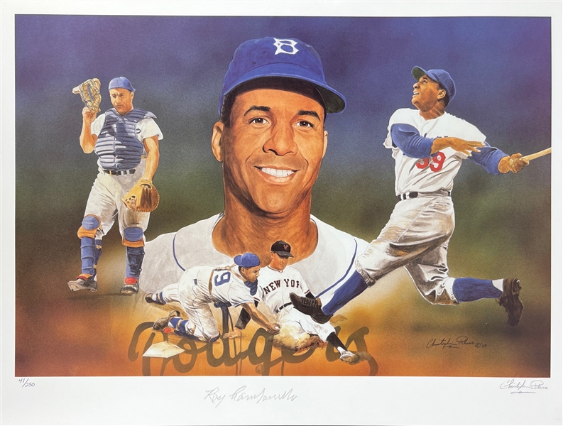 Roy Campanella Signed Ltd. Ed. 18" x 24" Lithograph (Third Party Guaranteed)