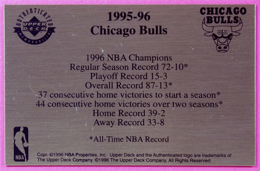 Michael Jordan Signed Limited Edition 1995-96 Chicago Bulls Pro Cut Jersey with RARE 72-10 Inscription (UDA COA)