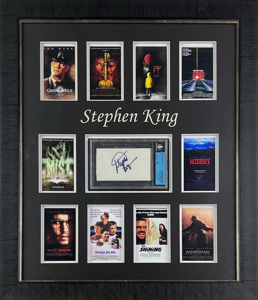 Stephen King Signed Encapsulated Card w/ Incredible Custom Display (Beckett/BAS)