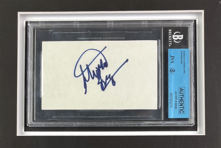 Stephen King Signed Encapsulated Card w/ Incredible Custom Display (Beckett/BAS)
